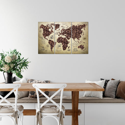 Wandbilder Wohnzimmer XXL Küche Kaffee Moderne Bilder Weltkarte